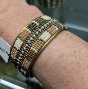 Handmade In India Beaded Bracelet with Earth Tones